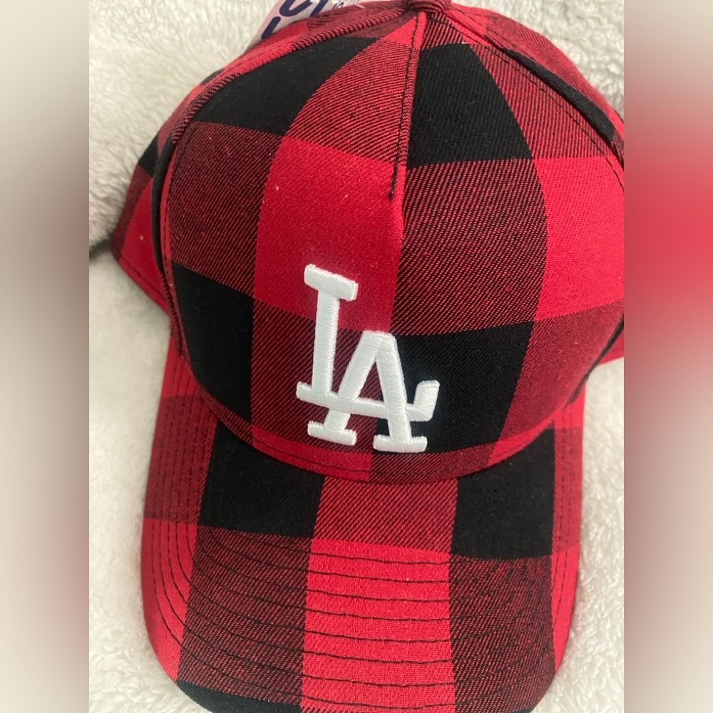 New Era⚾️MLB Los Angeles Dodgers 9Forty Red & Black Plaid Hat